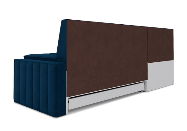 Кухонный угловой диван дельфин Вермут велюр темно-синий