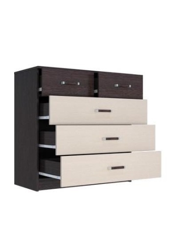 Комод Вега К-04 Венге/Дуб Молочный (Ш-866 × В-878 × Г-417 мм)